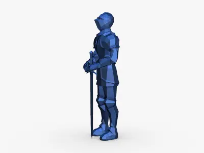 Knight low poly 3D print model
