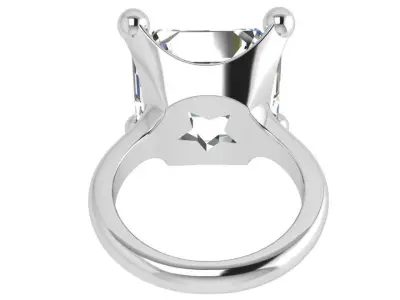 Emerald Solitaire Ring 4437 3D print model