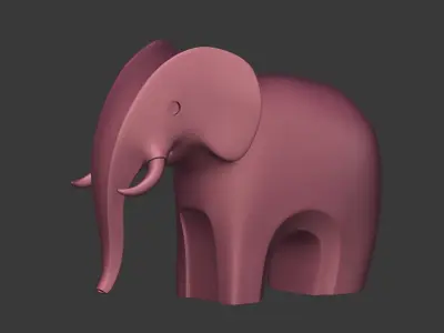 Elephant Figurine Low-poly 3D model