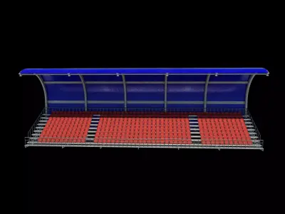 Stadium seating tribune 3 3D model