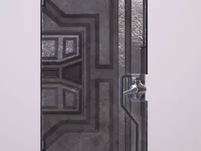 Sci-Fi Door Low-poly 3D model