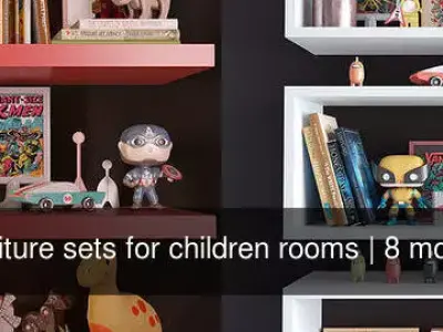 Furniture sets for children rooms 3D Model Collection