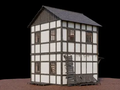 Medieval Village Asset 19- 4K Textures Game Ready Low-poly 3D model