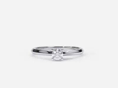 ZDR0157 solitaire diamond engagement ring gold 3D print model
