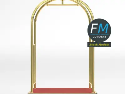 Hotel luggage cart 3 3D model