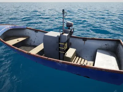 Motor Boat Free low-poly 3D model