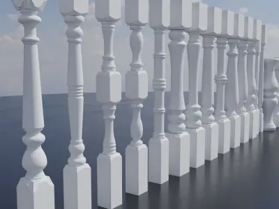 Pillars Pack Low-poly 3D model