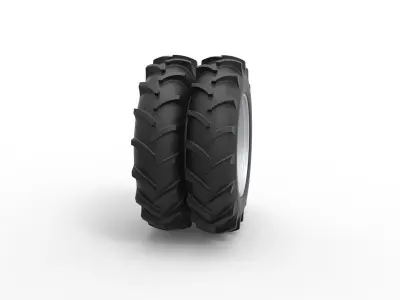 Double Wheel of Vintage Monster truck Scale 1 to 25 3D print model