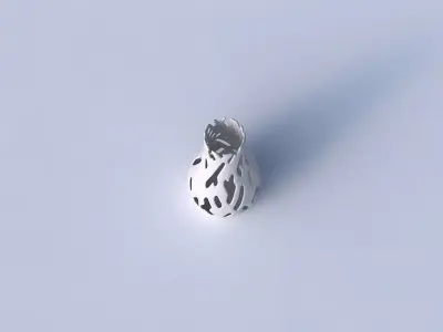 Vase curved with smooth cuts 3D print model