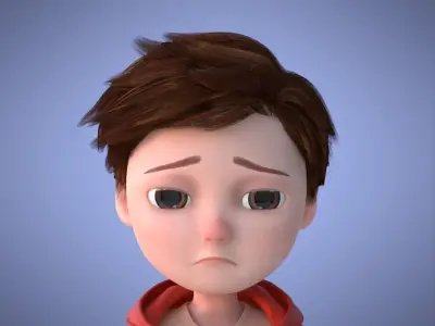 Young Boy Collection 3D Cartoon Rigging 3D model