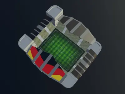Football Stadium - German Low-poly 3D model