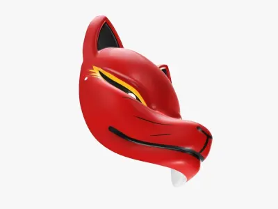 Fox japanese mask 01 3D model