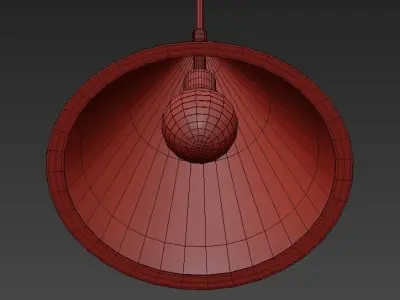 Annular hanging lamp with three lights 3D model