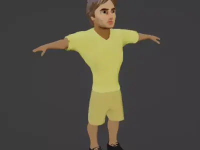 Football player  Two Low-poly 3D model