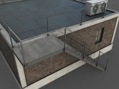 Industrial Building Low Poly Low-poly 3D model