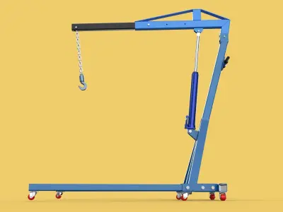 HEAVY DUTY MOBILE HYDRAULIC ENGINE CRANE HOIST LIFTING FOLDABLE 3D model