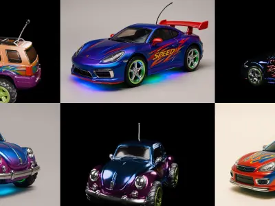Controled Car bundle 3 pack 100 glb 3D model