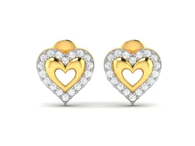 Solitaire Women Heart Earring 3D print model