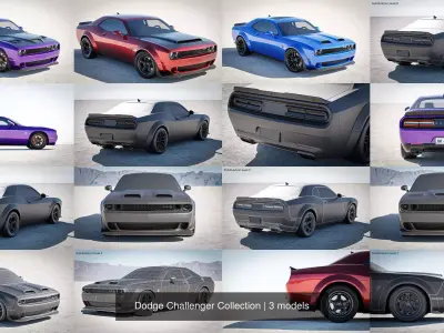 Dodge Challenger Collection 3D Model Pack