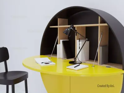 Table and chair 3D model purchase