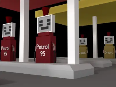 gas station 3D model
