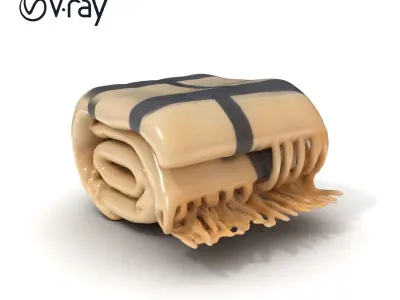 Cozy Checkered Blanket Model Pack for D Rendering Low-poly 3D model