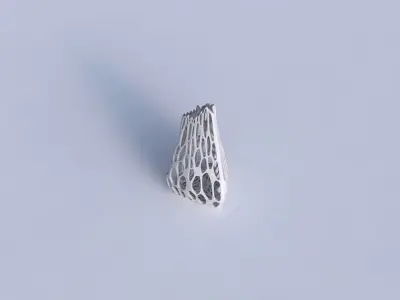 Vase puffy tipped triangle with cracked organic lattice 3D print model