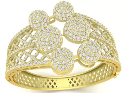Elegant Multi Cluster Pave Flower Ring for Women  3514 3D print model