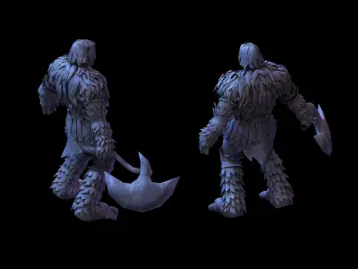 Stone Tomb Map - Pick Axe Statue 03 3D model