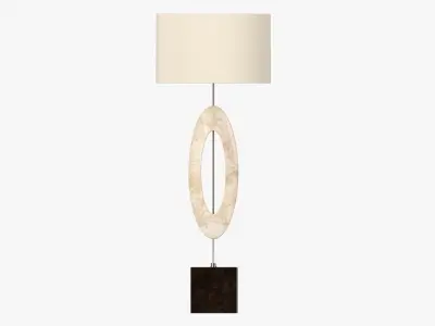 Table lamp with lampshade 04 3D model