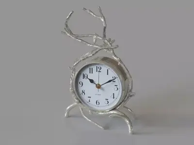 Twig Clock Nickel 3D model