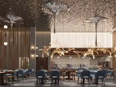 Restaurant Interior Design 3D model