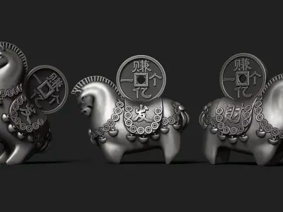 Statuette Money Horse 3D print model