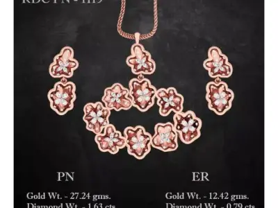 Pendant Earrings combo - 1119 3D print model