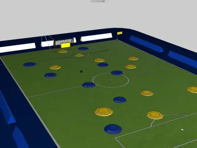  button soccer game jogo de botao 3D model