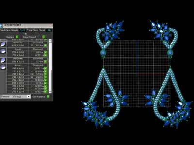 Gorgeous Dangle earrings with marquise gemstones 3D print model
