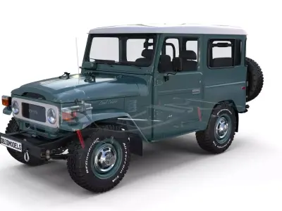 Toyota Land Cruiser FJ 40 with Interior and Chassis 3D model