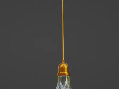 Hampton Hill Auburn Pendant Gold 3D model