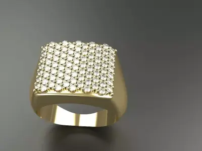 Wide Diamond Band Size 10 Gold Silver Platinum Luxury Jewelry 3D print model