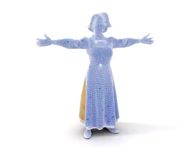 Elegant Floral Woman model pack Low-poly 3D model