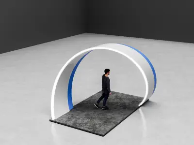 stage with full hall with event work  3D model