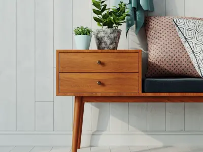 Bench with decor 3D model