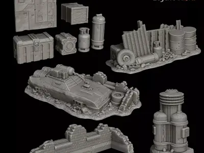 LegendGames Post Apocalypse V8 Interceptor set 3D print model