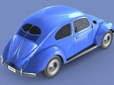 Volkswagen Beetle 1949 Low-poly 3D model