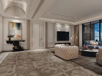 Luxury living room interior 3D model purchase