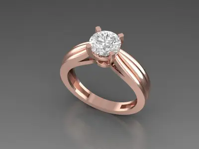 SOLITAIRE RING 3D print model 5
