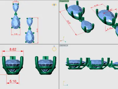Pear shape earrings 3D print model