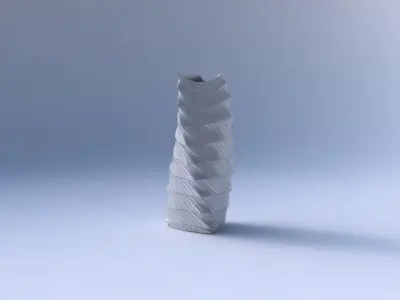 Vase twist curved tipping triangle 2 with distorted and twist... 3D print model