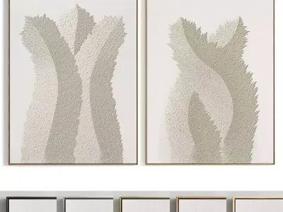 Plaster Two Photo Frame 292 Low-poly 3D model