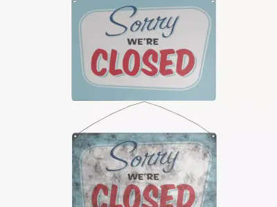 Vintage closed sign 3D model